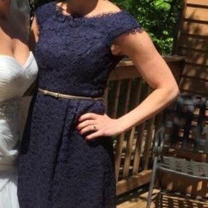 Shoshanna Navy Blue Lace Dress