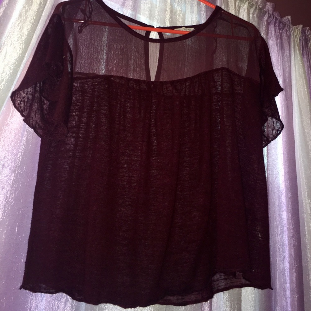 Aeropostale Flowy Maroon Shirt