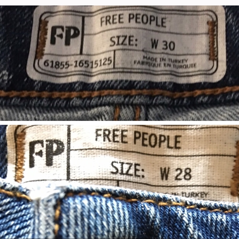 NWOT Free People patchwork jeans - Picture 6 of 6