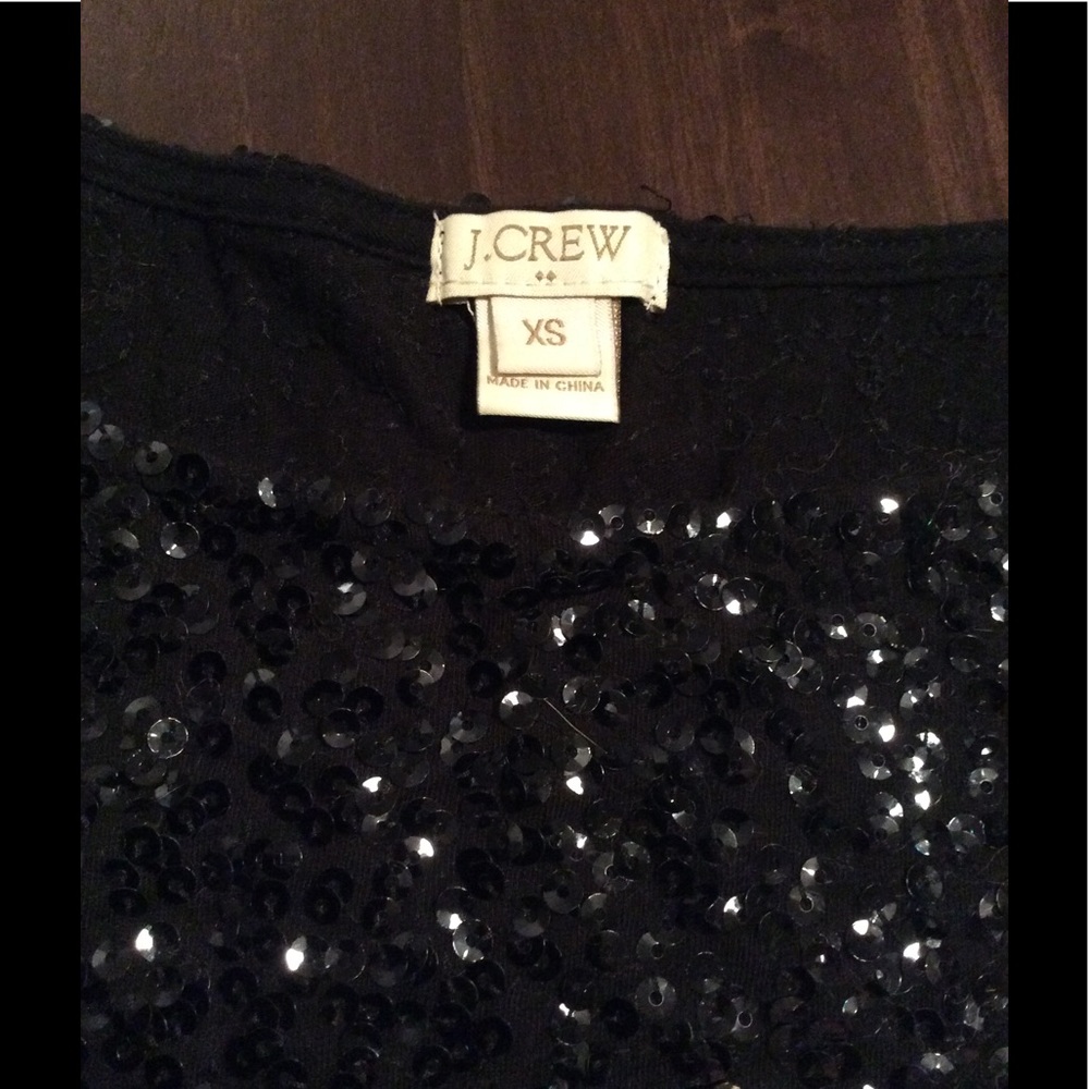 Black, full sequin Jcrew top - Picture 2 of 3
