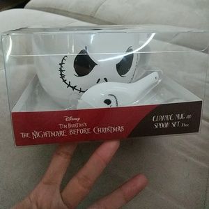 Jack Skellington ceramic mug and spoon
