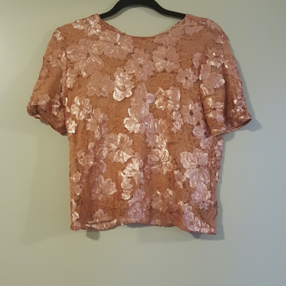 Forever 21- Matte Sequin Rose-Pink top
