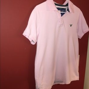 American Eagle light pink polo