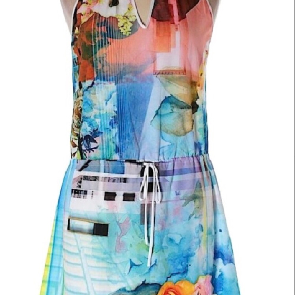 Clover Canyon 'Fluorescent Rose'  Drawstring Dress