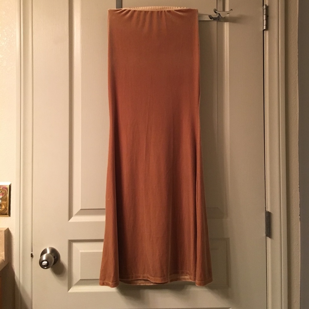 Long tan skirt