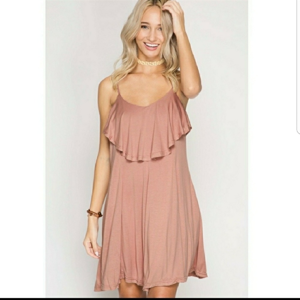 Layered it on me dusty rose dress