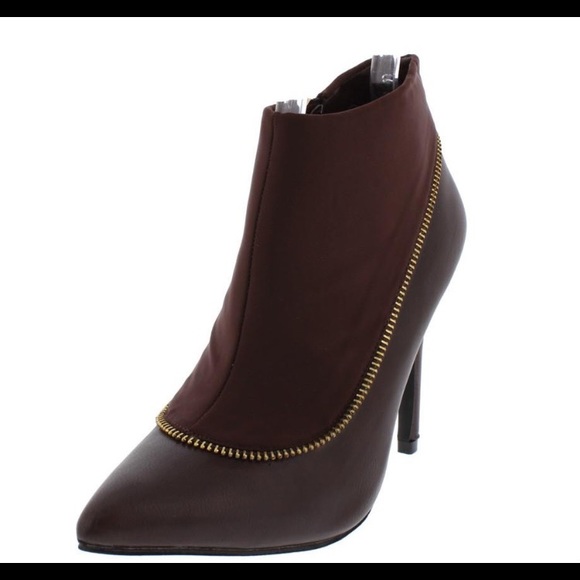 Zipper Embellished Ankle Boot - Picture 2 of 5