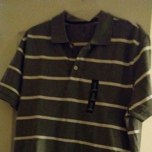 Gray and white striped shirt