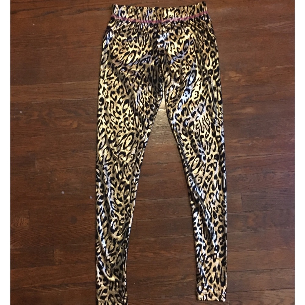 Betsey Johnson Gold Cheetah Print Leggings