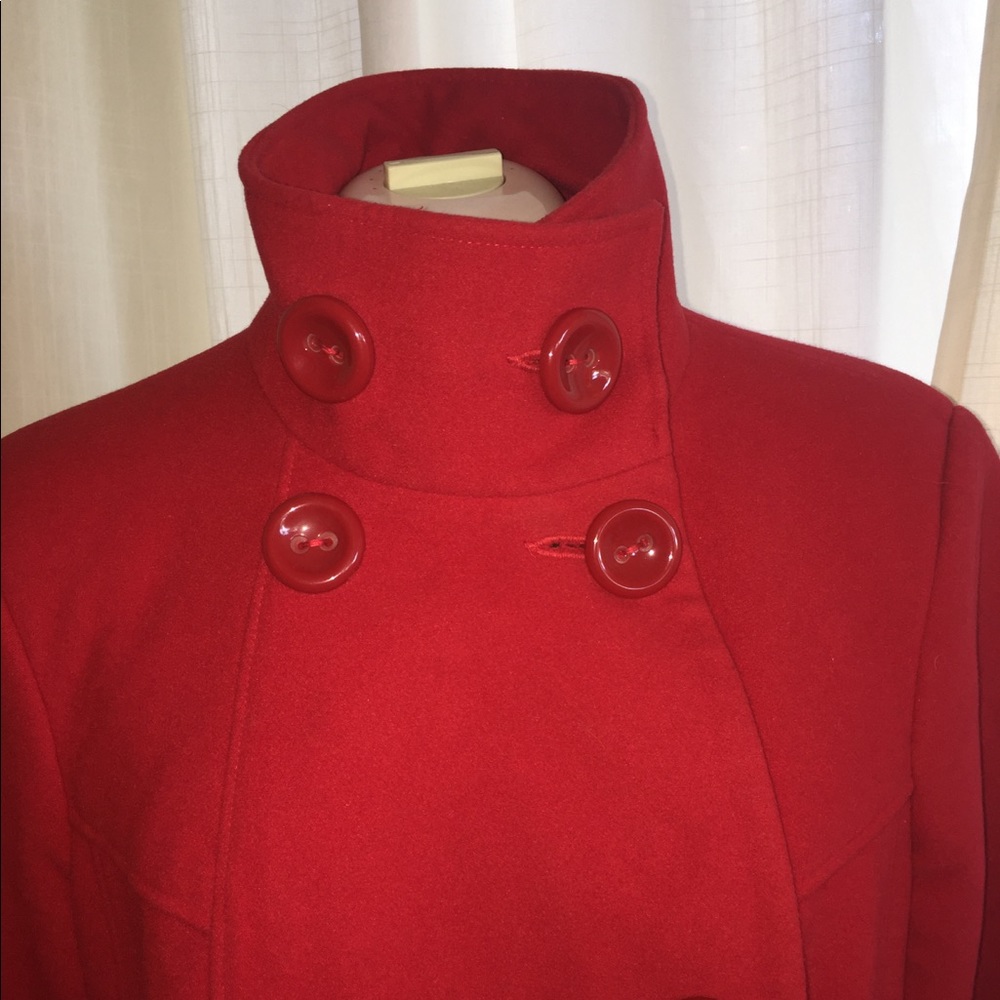 Red Wool Peacoat