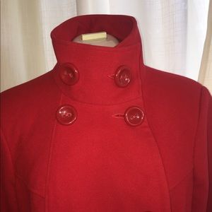 Red Wool Peacoat