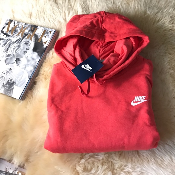 ๐พHP NWT Nike coral funnel neck fleece hoodie - Picture 4 of 4