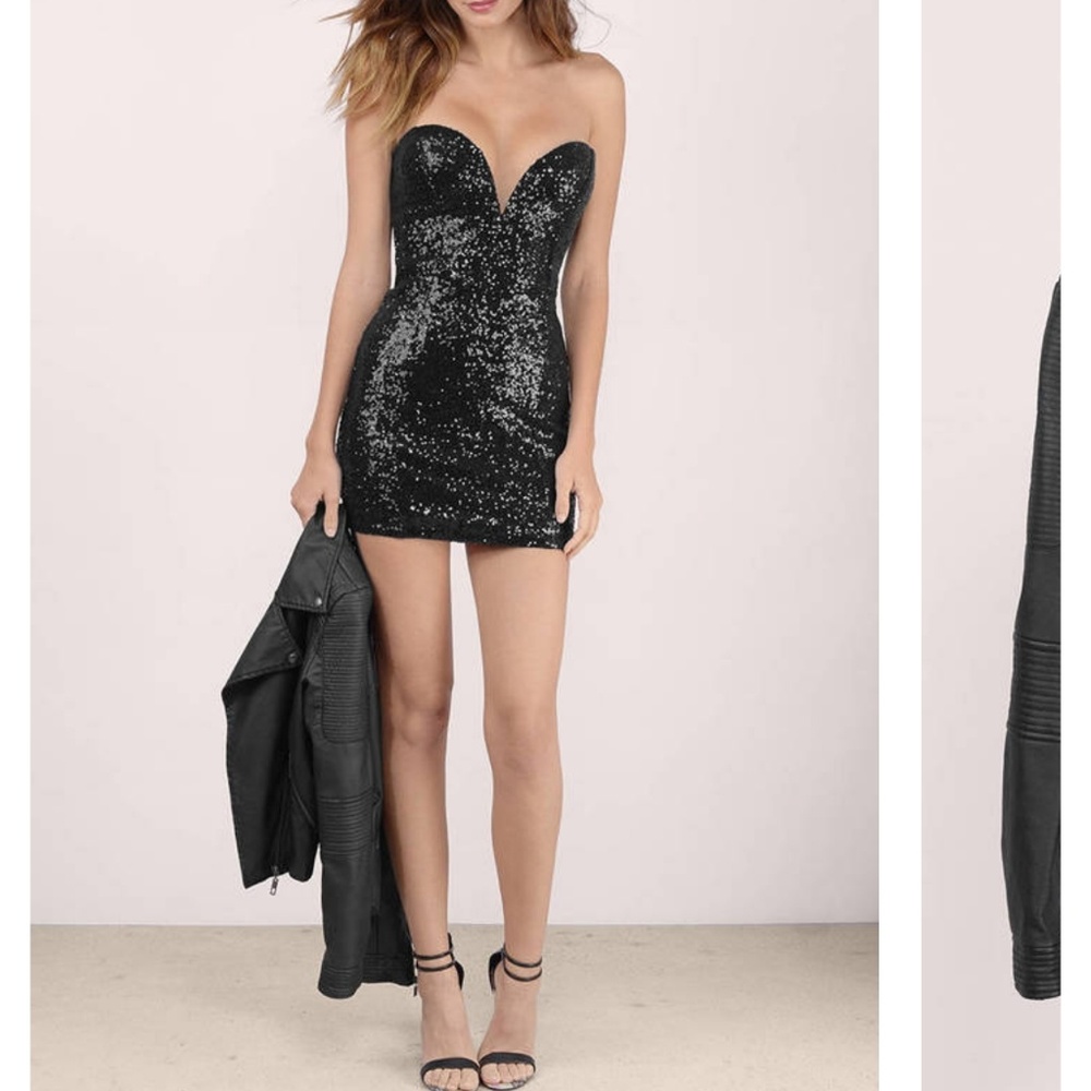 sequin black bodycon dress