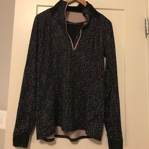 Lululemon quarter-zip. Black/blush w/ mesh detail