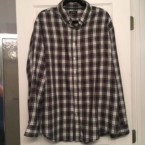 Men’s Plaid Dress Shirt XL button down