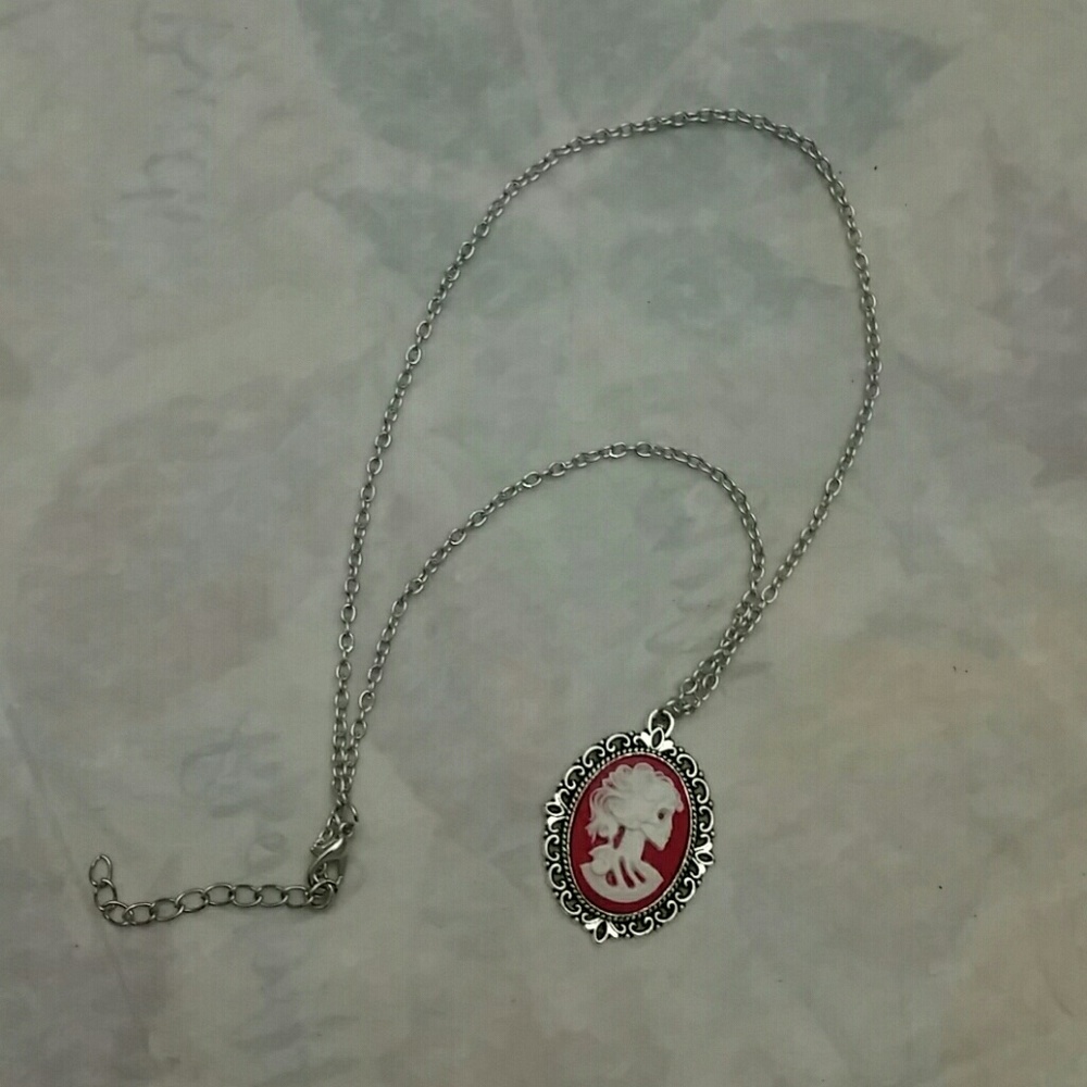 NEW Skeleton Cameo Style Necklace