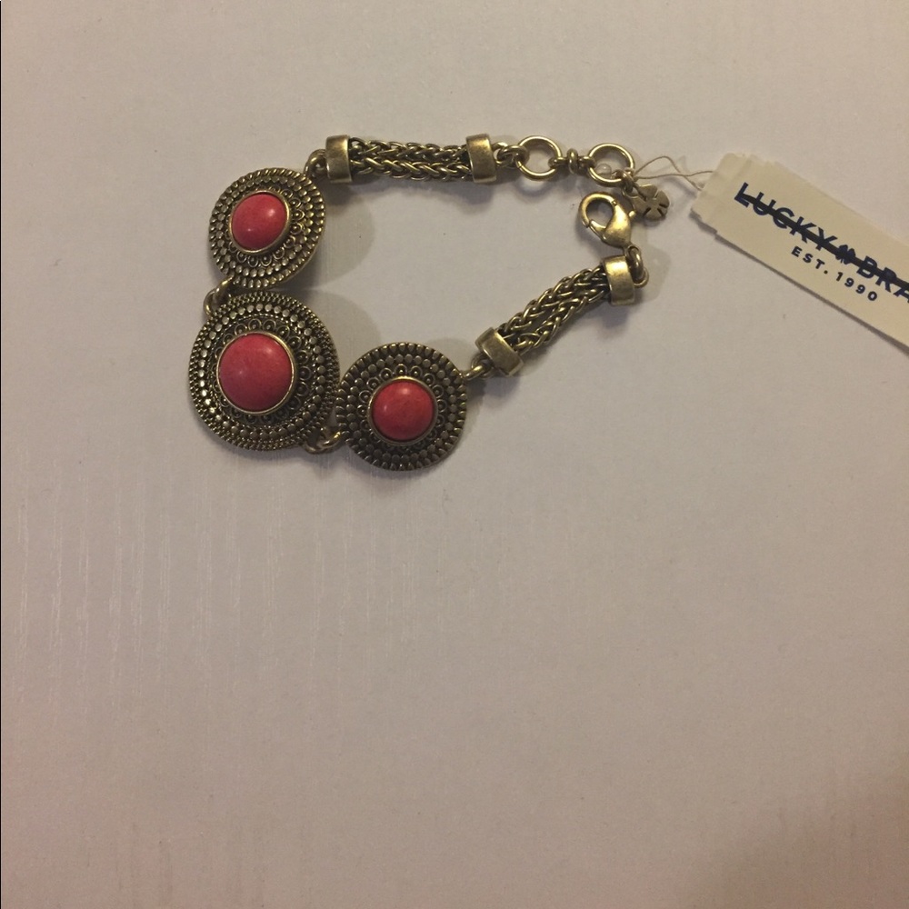 Pink and Gold Greek Style Bracelet