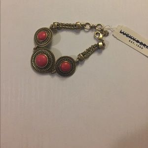 Pink and Gold Greek Style Bracelet