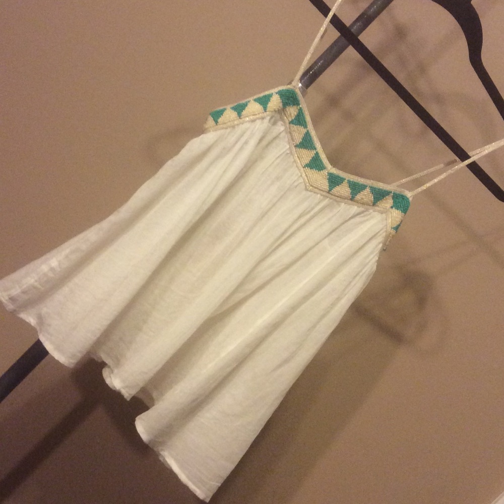 NWT Sheer Beaded Tank