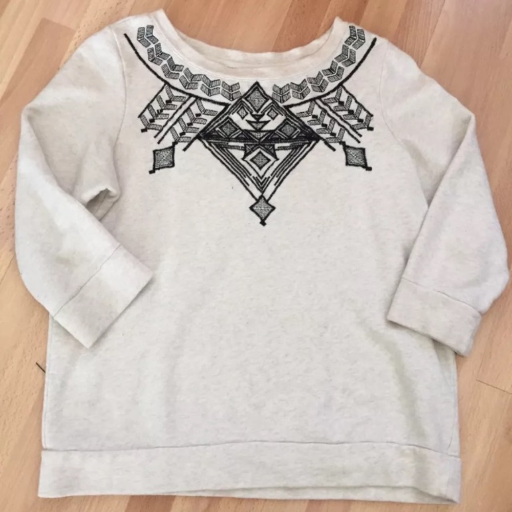 Lucky Brand Lucky Lotus cream sweatshirt medium
