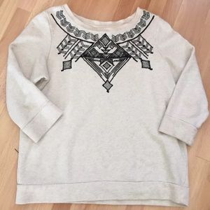 Lucky Brand Lucky Lotus cream sweatshirt medium