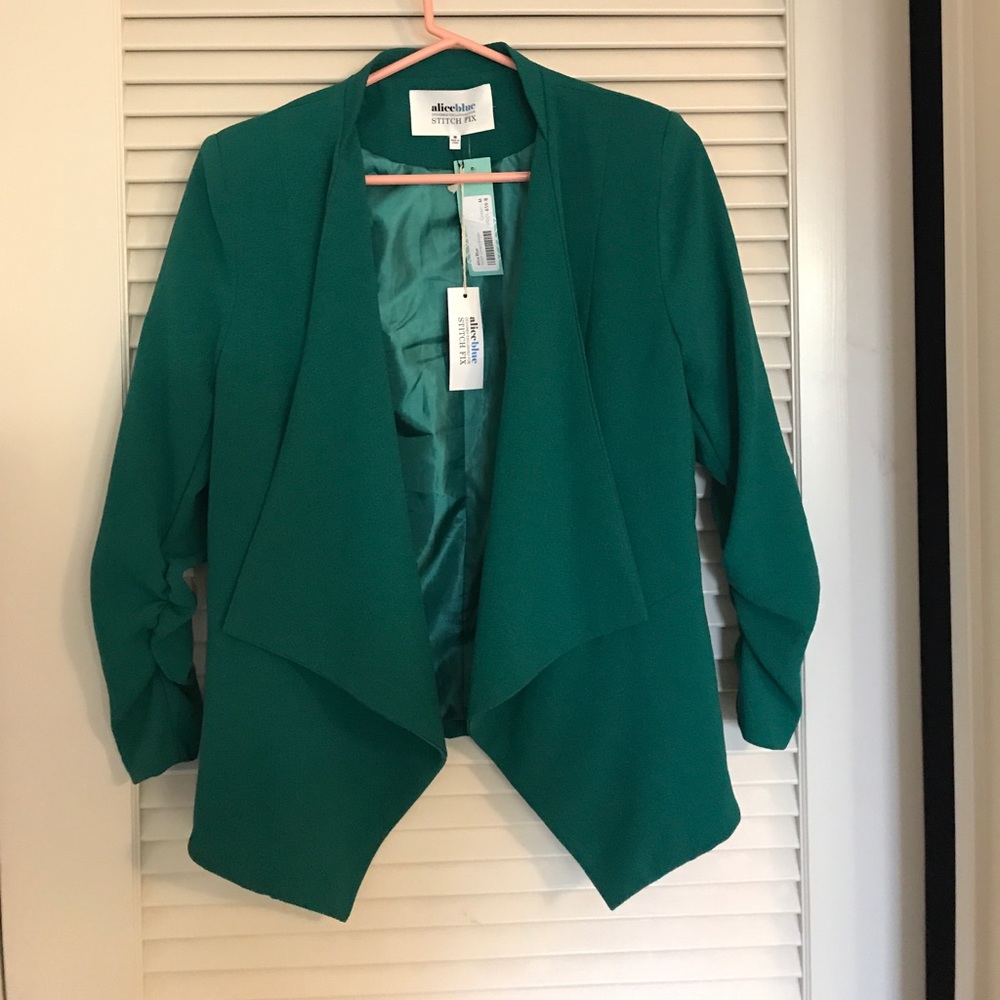 Alice Blue green drape blazer