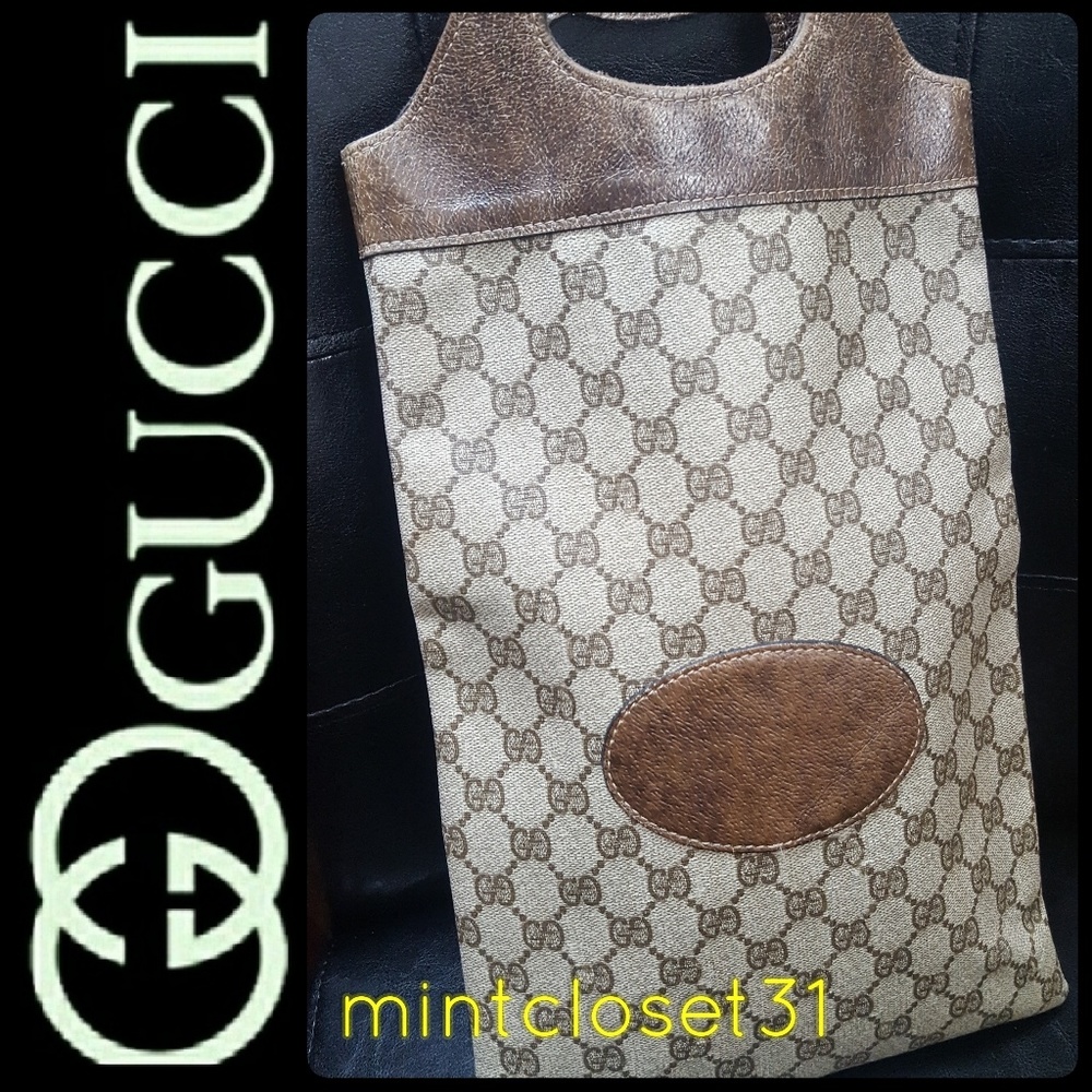 Gucci Italy Leather-Trim Tote - Picture 5 of 11