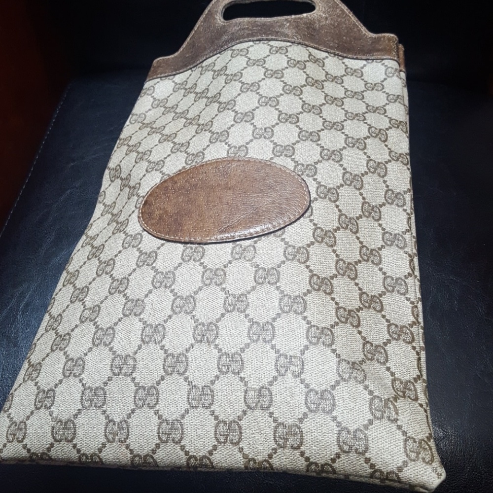 Gucci Italy Leather-Trim Tote - Picture 6 of 11