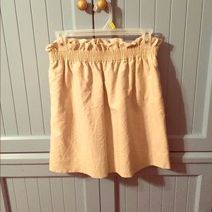 J. Crew Ruched Skirt in Oatmeal