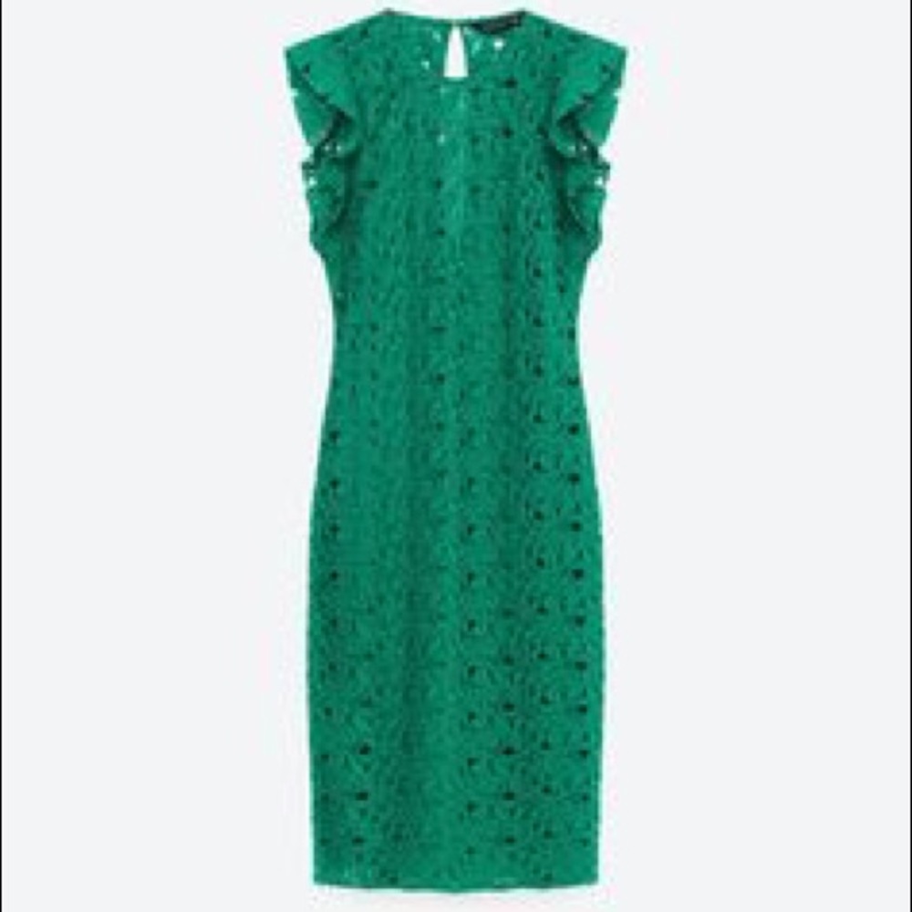 Zara Emerald Green Lace Dress