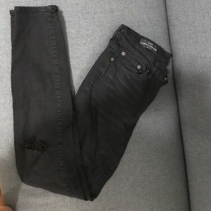 Black distressed JCREW look out high rise jeans