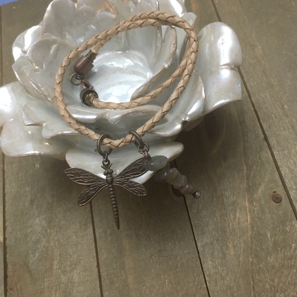 HP🎉 Moonstone & Dragonfly Wrap Bracelet - Picture 4 of 4