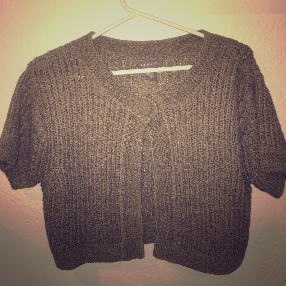 Shawl sweater with single button