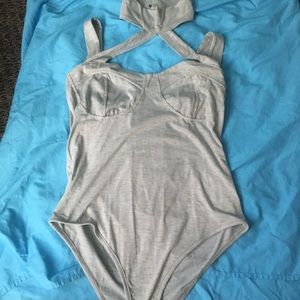Women's gray bodysuit