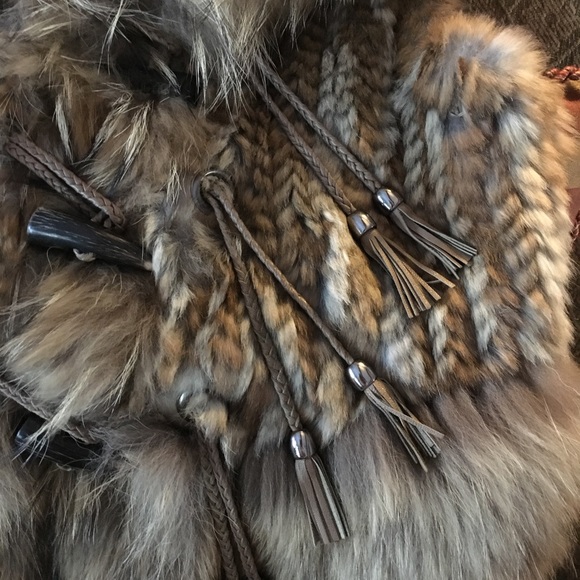 💕💖SALE!💖💕 Multi-Color Fur Vest Fox & Rabbit - Picture 2 of 8