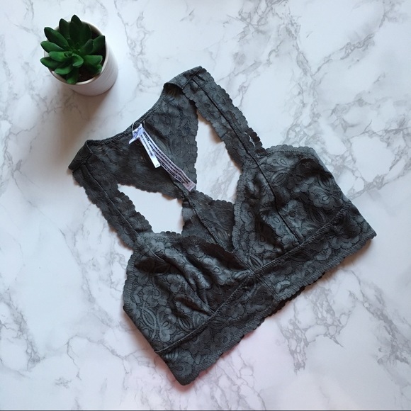 • Free People • Graphite Lace Bralette - Picture 2 of 6