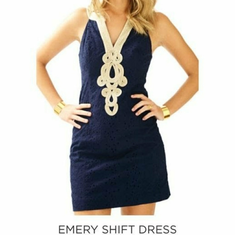 Lilly Pulitzer Emery Dress - Navy Blue - size 2