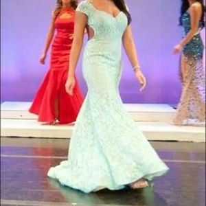 Prom!!! Baby blue lace evening gown