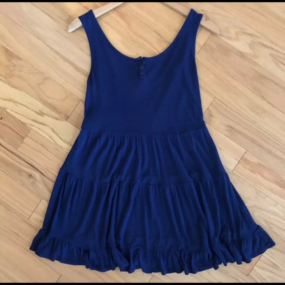 Cobalt blue ruffle tunic tank
