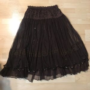 Dark brown lace skirt