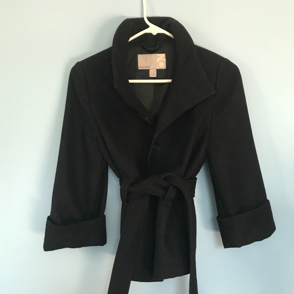 OLD NAVY ✨ Black Crop Pea Coat // X Small