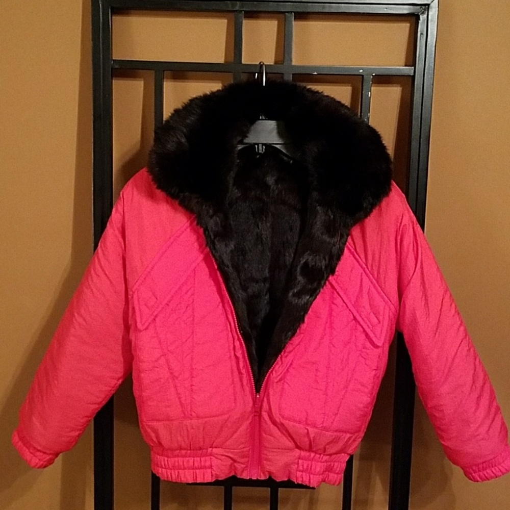 Princess Caravelle Reversible Fur Bomber Jacket