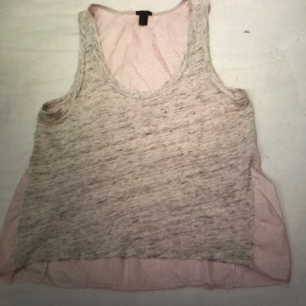 👚JCREW STRIPE SILK BACK SHIRT in Gray 👚