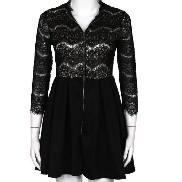 Elegant Lace V-Neck Dress - Picture 2 of 8