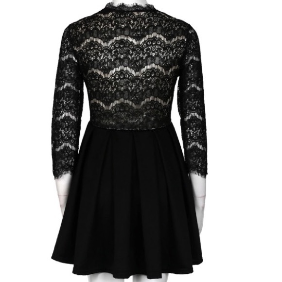 Elegant Lace V-Neck Dress - Picture 4 of 8