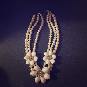 Faux Pearl chicken with flowers and rhinestones