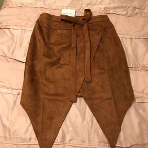 Bowknot Highwaist Faux Fur Skirt