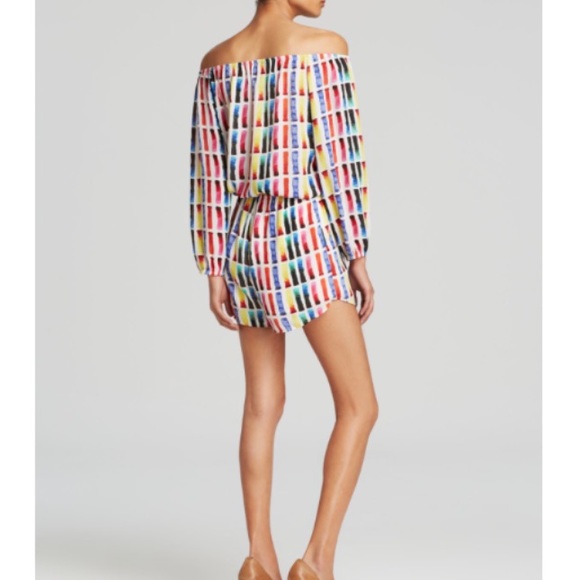 [Aqua Bloomingdales] Off Shoulder Romper - Picture 2 of 2