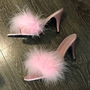 Pleaser Amour-03 Sandal, Baby Pink Satin, 7