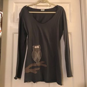 Boutique owl tunic top